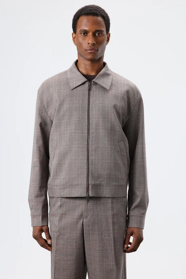 Antioch Kahve Ekoseli Mevsimlik Erkek Mont