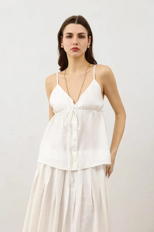 Antioch Ekru Büzgülü Kadın Top