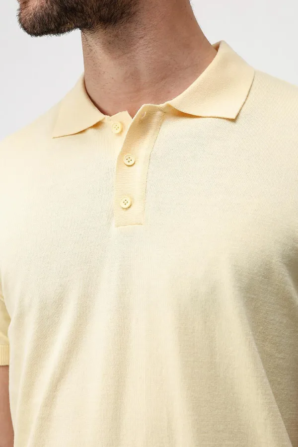 Antioch Sarı Comfort Slim Polo Yaka Erkek Triko T-Shirt