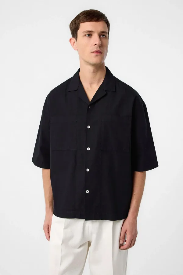 Antioch Black Relax Fit Short Men's Shirt