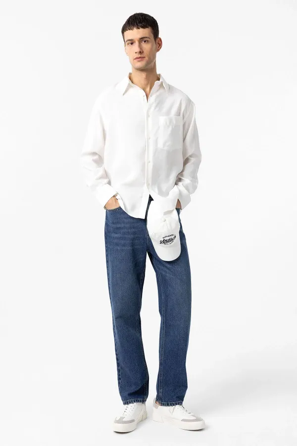 Antioch Beyaz İşlemeli Erkek Şapka