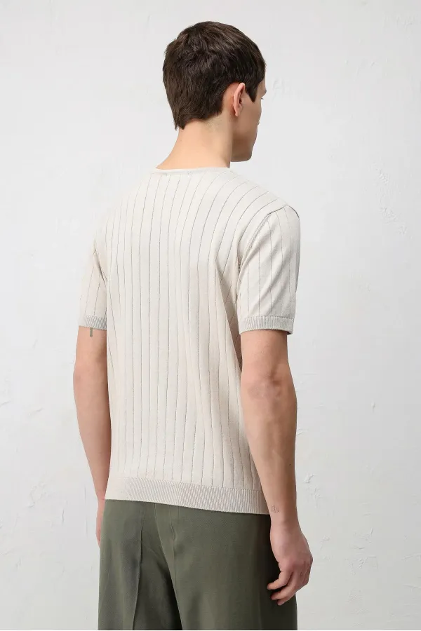 Antioch Taş Dokulu Erkek Triko T-Shirt