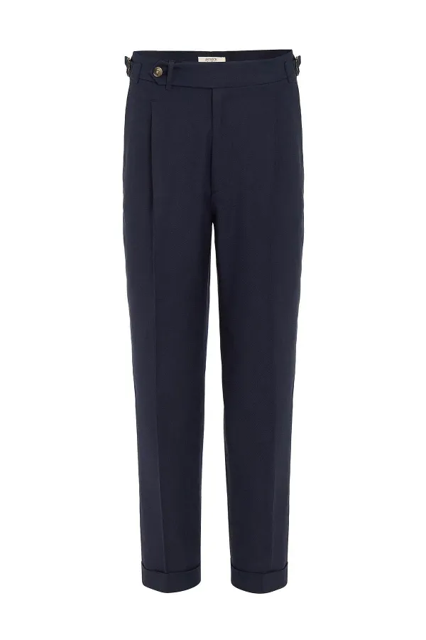 Antioch Lacivert İtalyan Kesim Yüksek Bel Erkek Pantolon