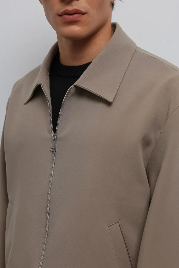 Veste de saison Antioch beige à fermeture éclair pour homme