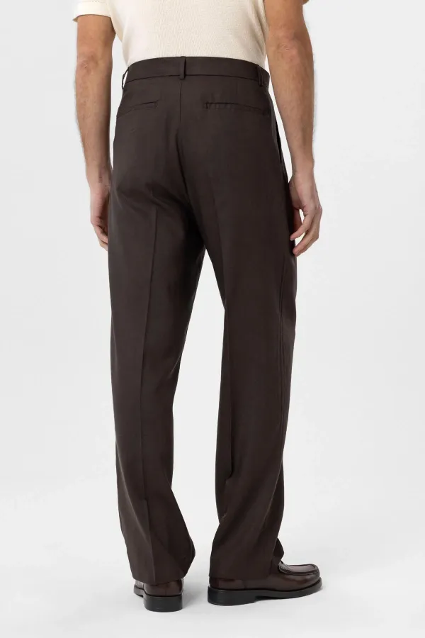 Antioch Coffee Linen Blend Men's Baggy Pants