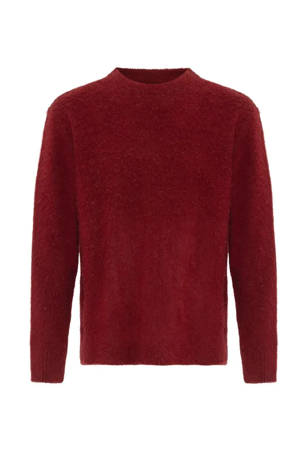 Pull homme Antioch bordeaux aspect laine