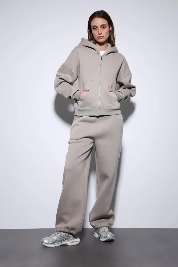 Antioch Light Mink Zip-Up Hooded Women's Sweatshirt