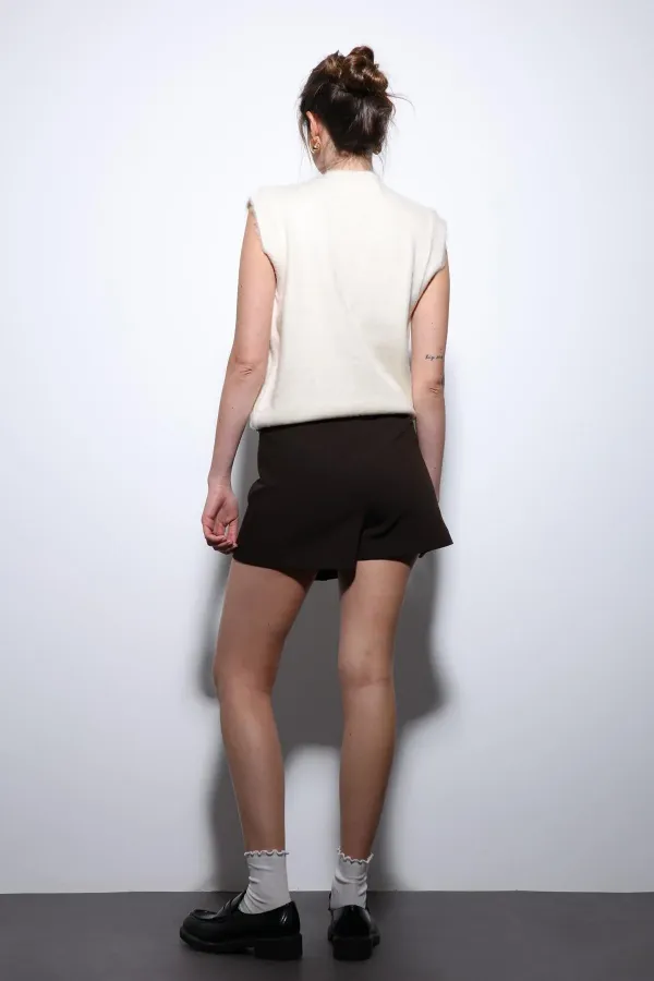 Antioch Ekru Dokulu Kadın Triko Yelek