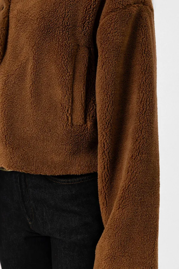 Manteau texturé doux pour femme Antioch Coffee