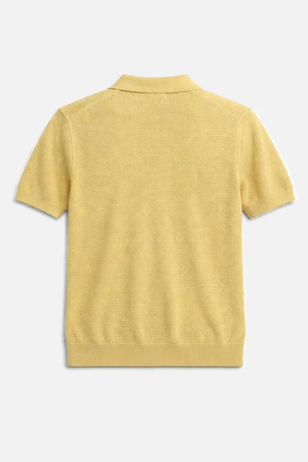 Antioch Sarı Örgü Dokulu Polo Yaka Erkek T-Shirt Antioch Sarı Örgü Dokulu Polo Yaka Erkek T-Shirt