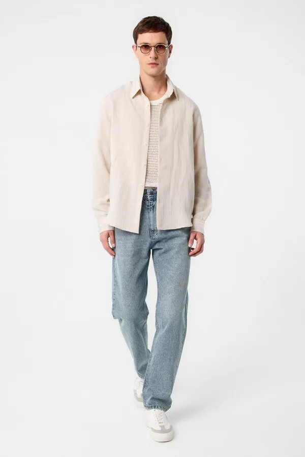 Antioch Taş Çizgili Ve Dokulu Erkek Gömlek