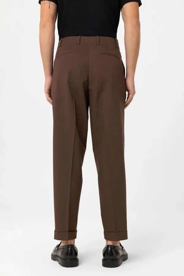 Antioch Coffee High Waist Straight Fit Men's Trousers