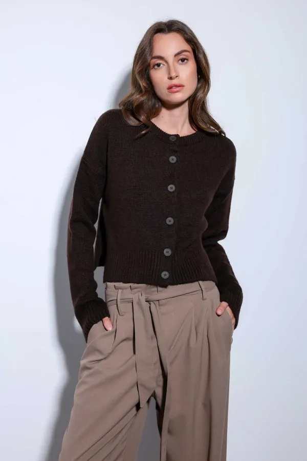 Antioch Coffee Slit Knitted Women's Sweater