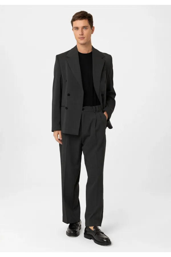 Veste blazer homme Antioch Anthracite coupe décontractée à double boutonnage