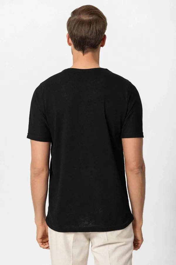 Antioch Black Basic Crew Neck Men's T-Shirt