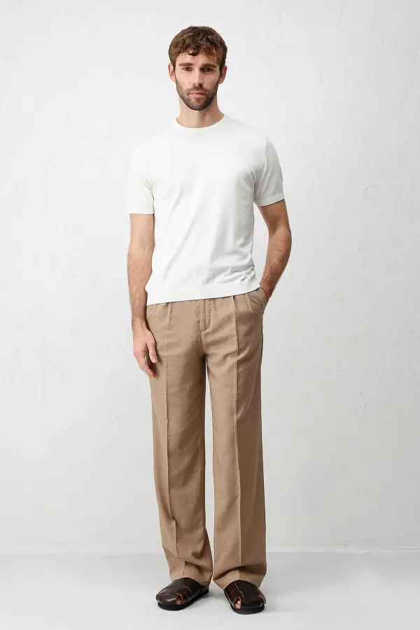 Antioch Ekru Comfort Slim Triko T-Shirt