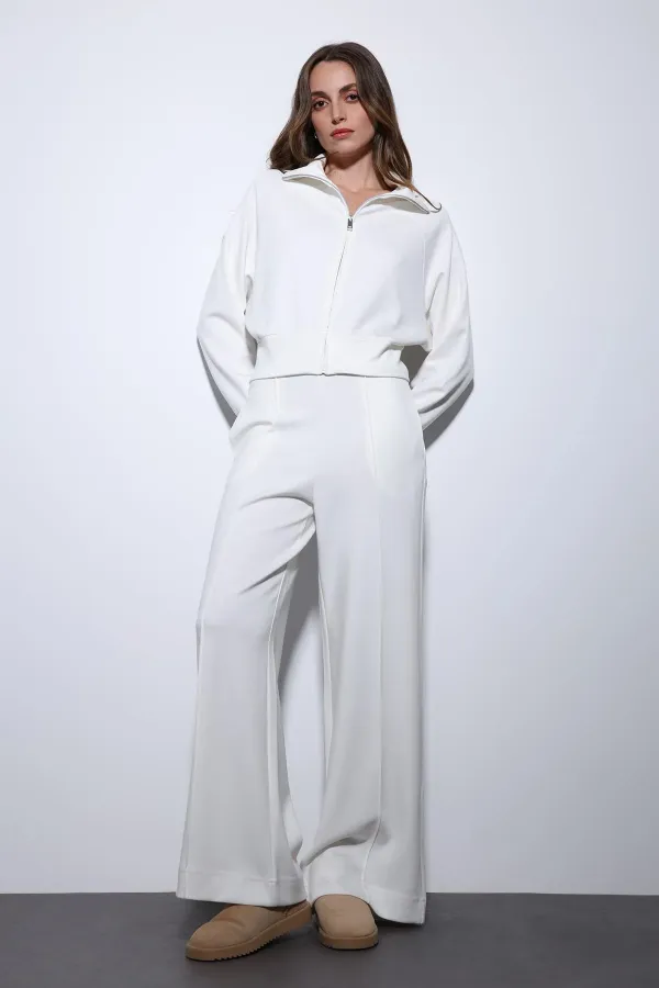 Antioch Ekru Fermuarlı Kadın Eşofman Takım