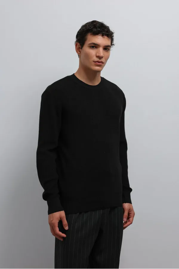 Antioch Black Textured Men's Sweater