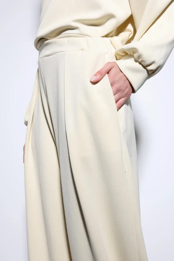 Antioch Sarı Geniş Paça Relaxed Kadın Takım