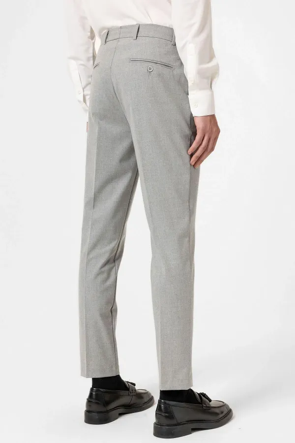 Antioch Grey Classic High-Waisted Men's Trousers