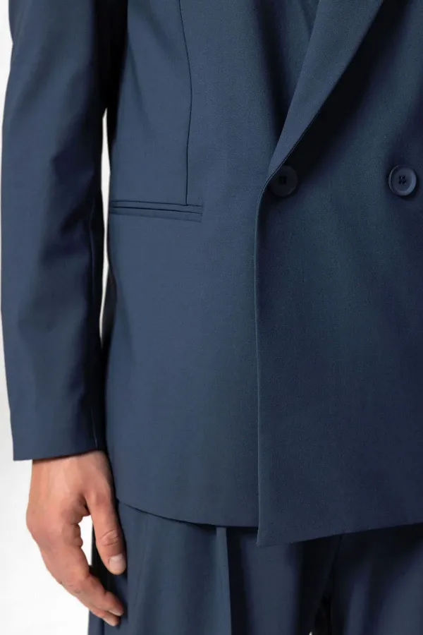 Antioch Indigo Single Button Double-Breasted Men's Blazer Jacket