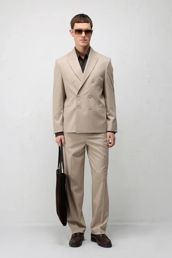 Veste blazer homme Antioch Stone à double boutonnage et coupe décontractée