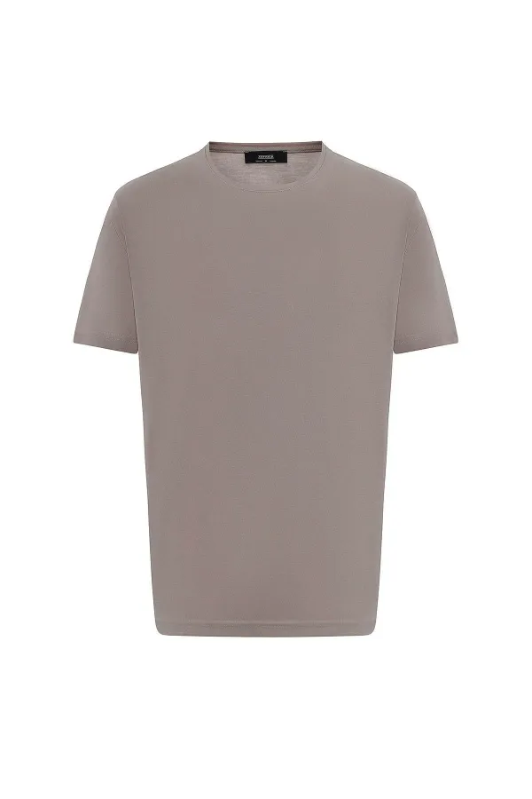 Antioch Bej Regular Fit Modal Teknik Kumaş Erkek T-Shirt