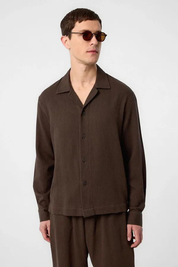 Chemise texturée pour homme Antioch Coffee