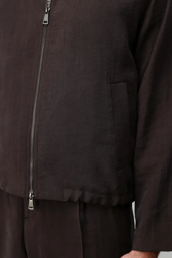 Antioch Dark Brown Lyocell Blend Men's Summer Jacket