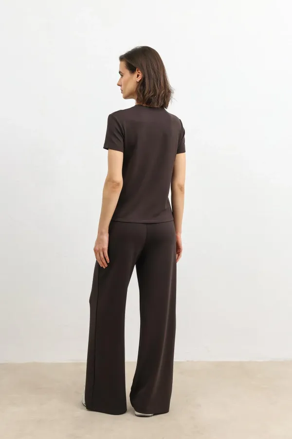 Antioch Koyu Kahve Dökümlü Kadın Eşofman Takım