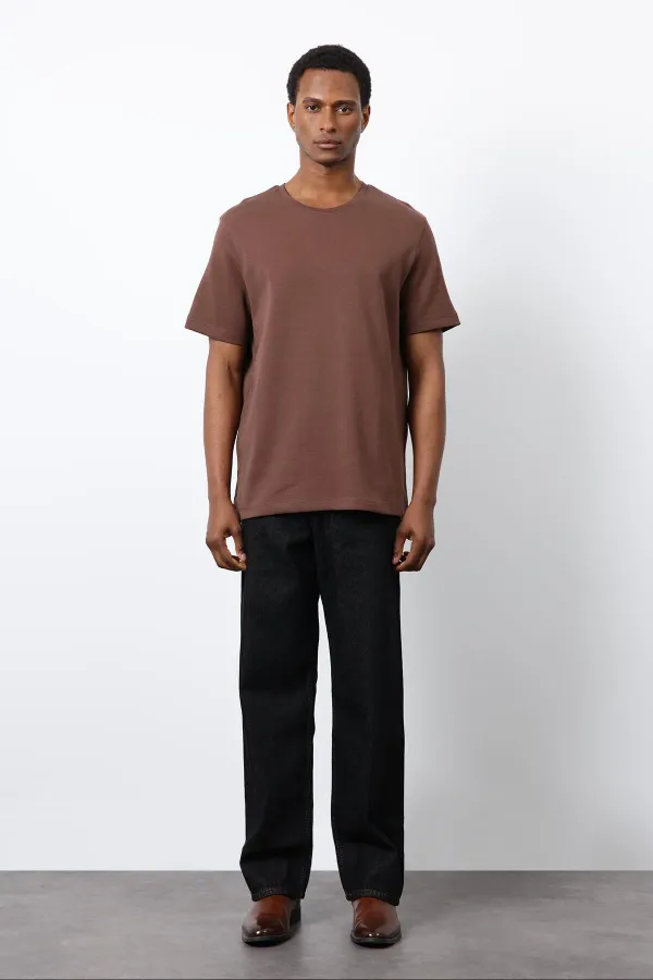 Antioch Kahve Regular Fit Basic Erkek T-Shirt