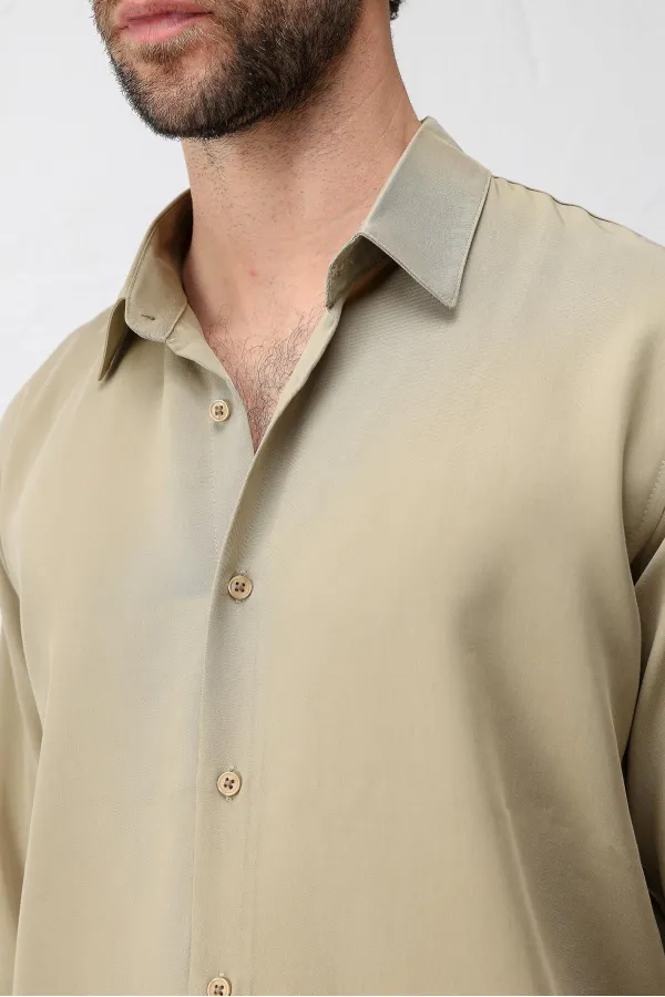 Antioch Khaki Technical Regular Fit Men's Shirt
