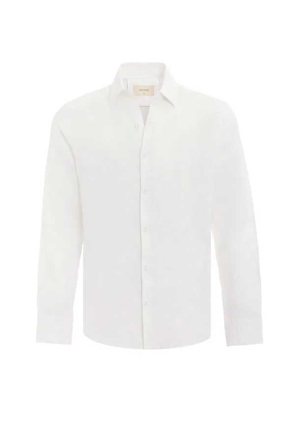 Chemise homme Antioch Ecru 100% lin coupe confort