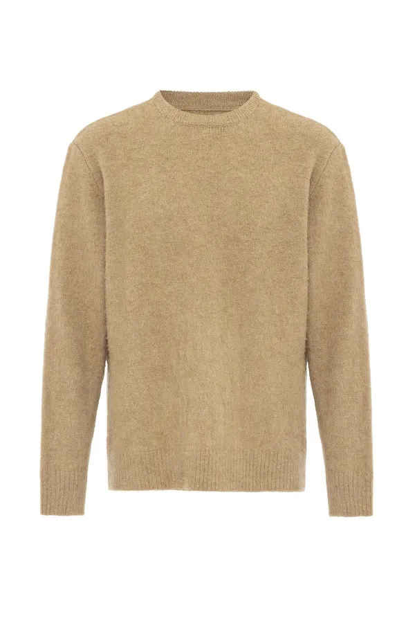 Antioch Açık Kahve Yün Görünümlü Erkek Kazak