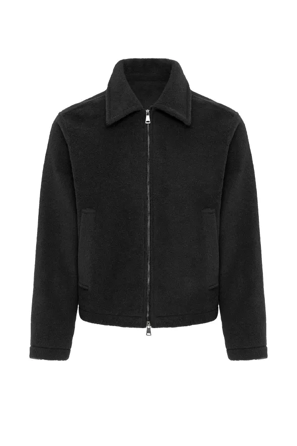 Antioch Black Relaxed Soft Textured Men's Jacket