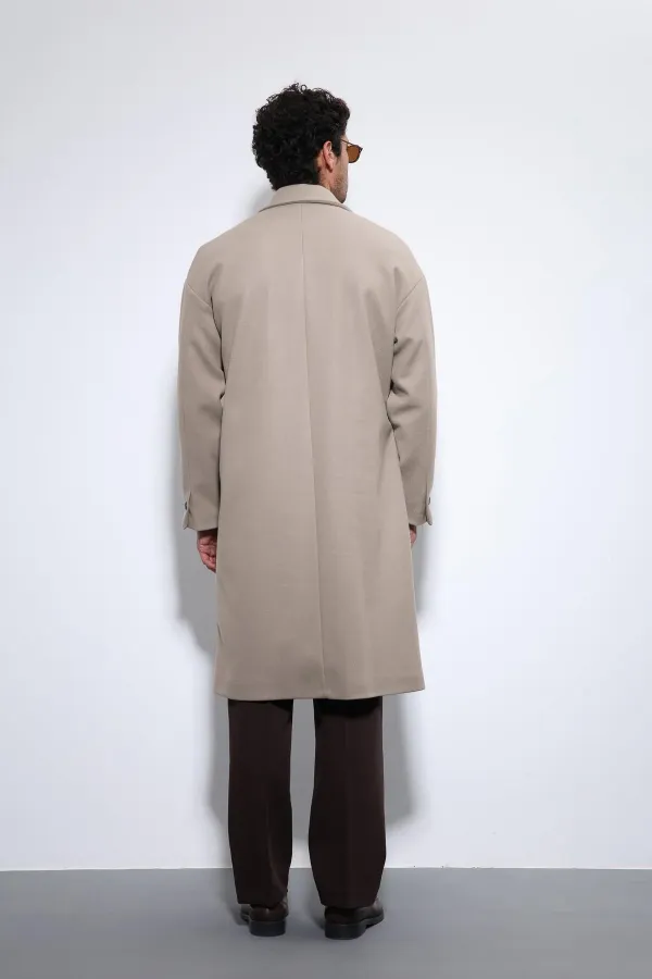 Antioch Bej Kuşaklı Oversize Erkek Kaban