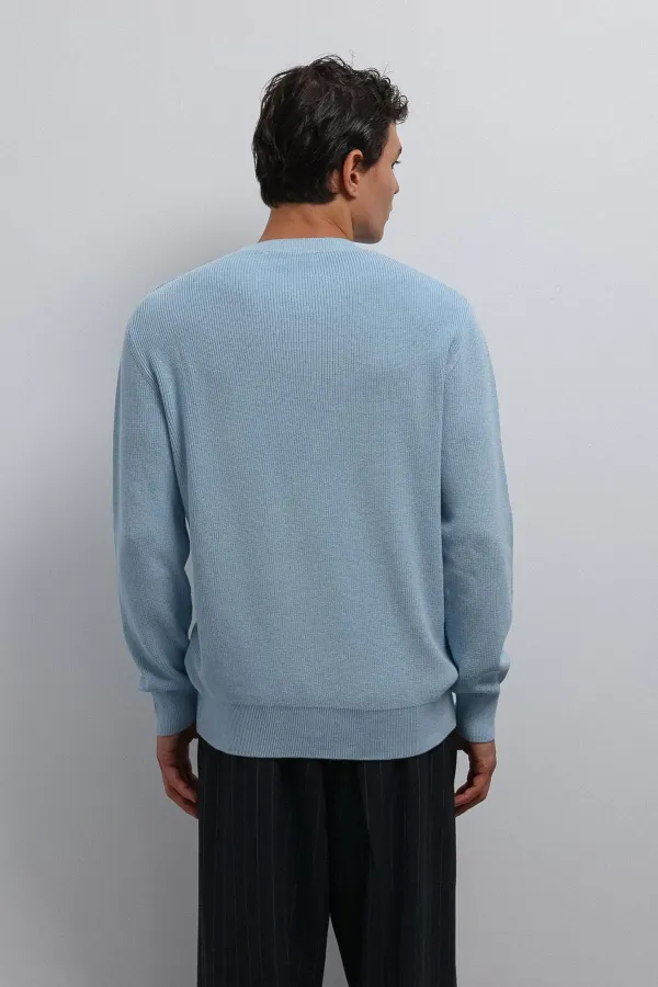 Antioch Blue Textured Men's Sweater
