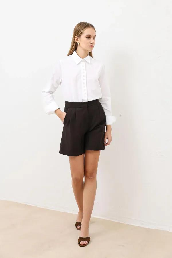 Antioch Beyaz Düğme Detaylı Poplin Gömlek