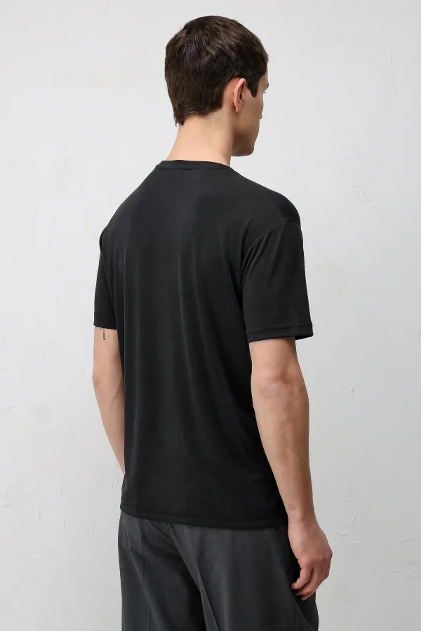 T-shirt texturé premium noir Antioch pour homme