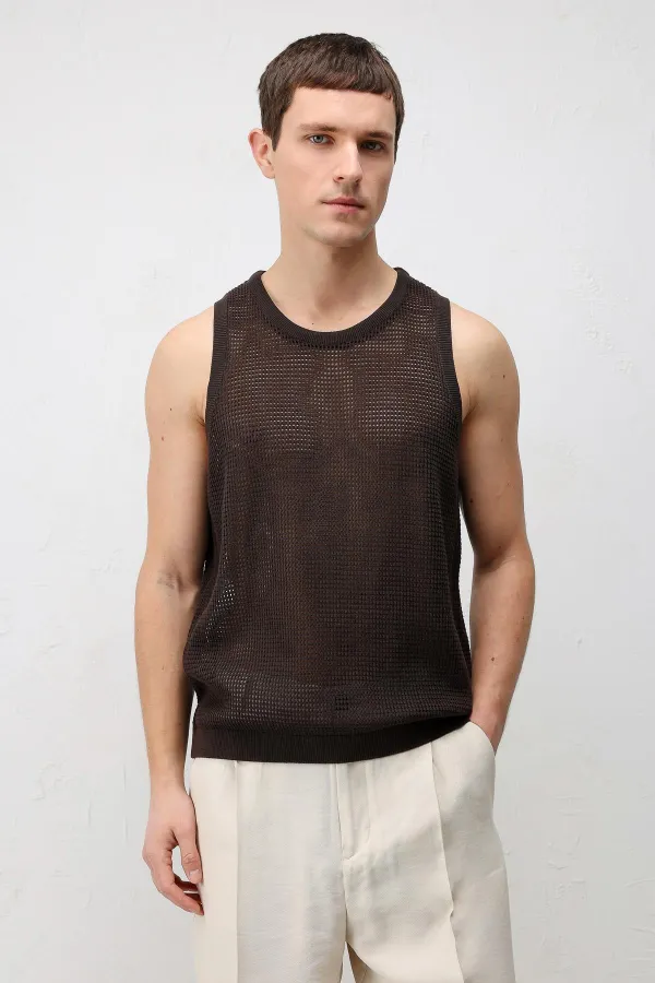 Débardeur homme en maille Antioch Coffee