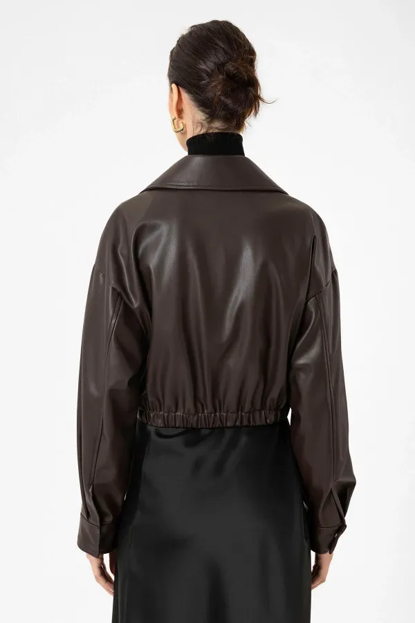 Veste en similicuir Antioch Coffee Crop pour femme