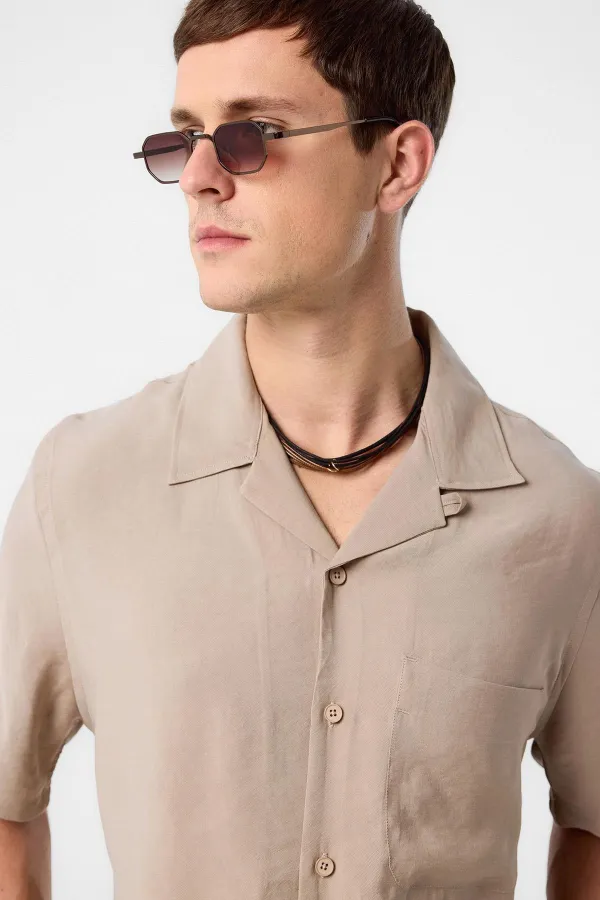 Antioch Bej Modal Kumaş Erkek Gömlek