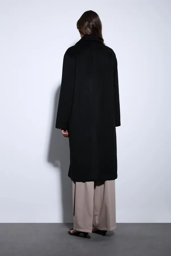 Antioch Siyah Kruvaze Kadın Kaban