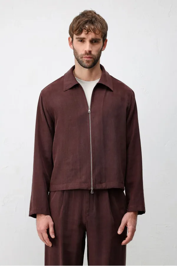 Veste d'été Antioch Burgundy en lyocell mélangé