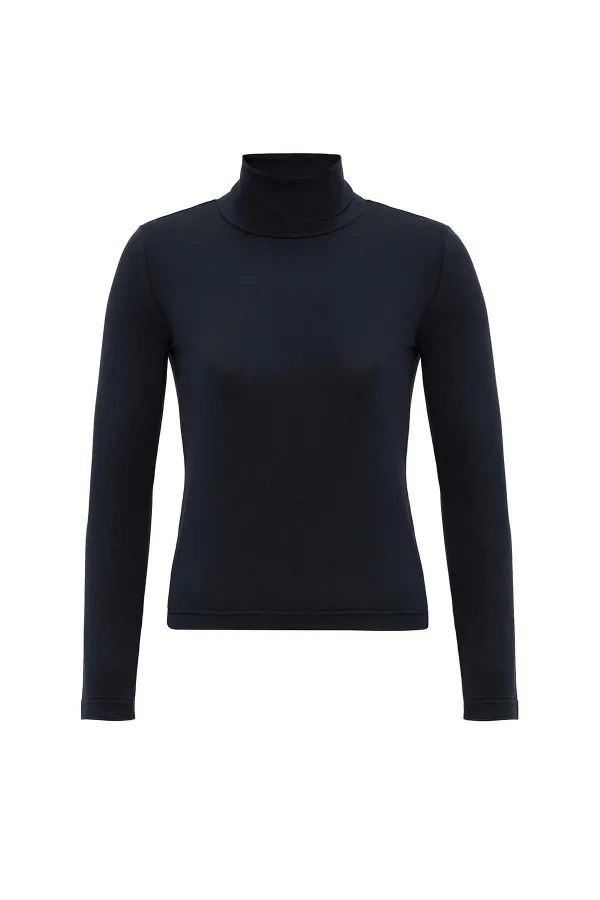 Antioch Lacivert Kadın Boğazlı Triko Kazak