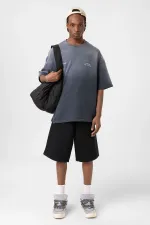 Yıkamalı Oversize Tişört Siyah