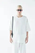 Oversize Basıc Triko Eşofman Takım Ekru Oversize Basıc Triko Eşofman Takım Ekru