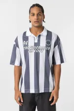 T-shirt oversize à col polo, gris foncé