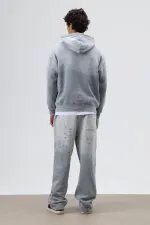 Yıkamalı Oversize Eşofman Takım Gri