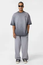 Yıkamalı Oversize Eşofman Takım Gri